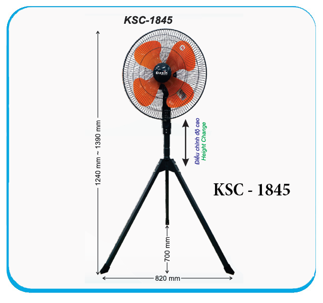 Quạt cây đứng công nghiệp Dasin KSC-1845