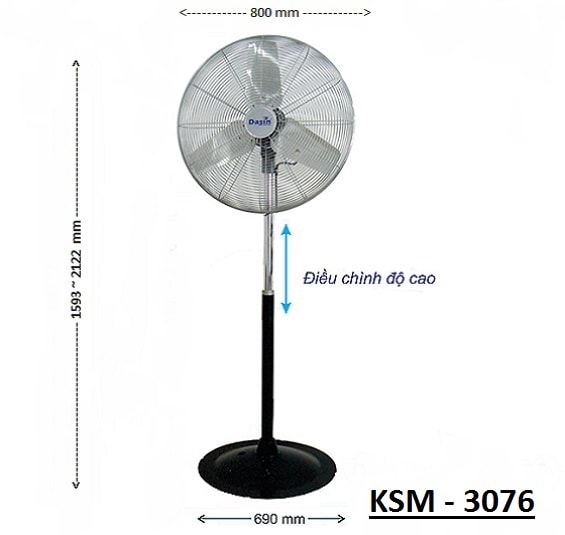 Quạt đứng công nghiệp Dasin KSM-3076H