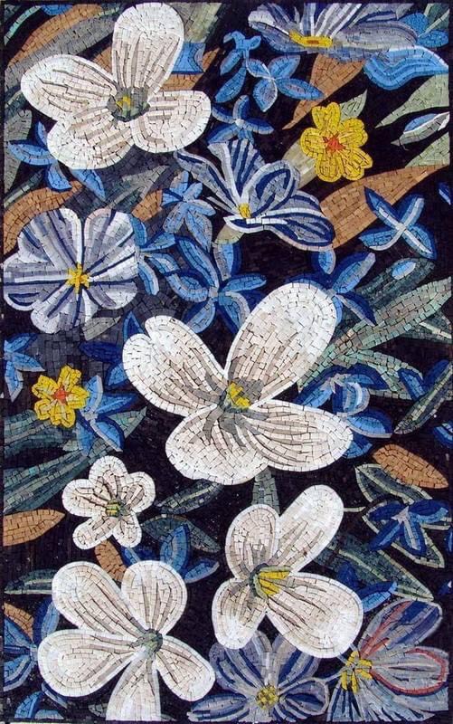 TRANH MOSAIC HOA RỪNG TRẮNG