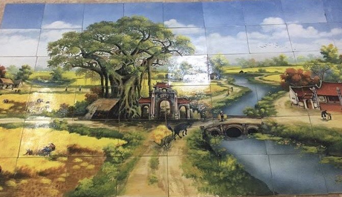 HÌNH ẢNH CHỢ QUÊ THÂN THUỘC QUA NHỮNG BỨC TRANH GỐM ĐẮP NỔI