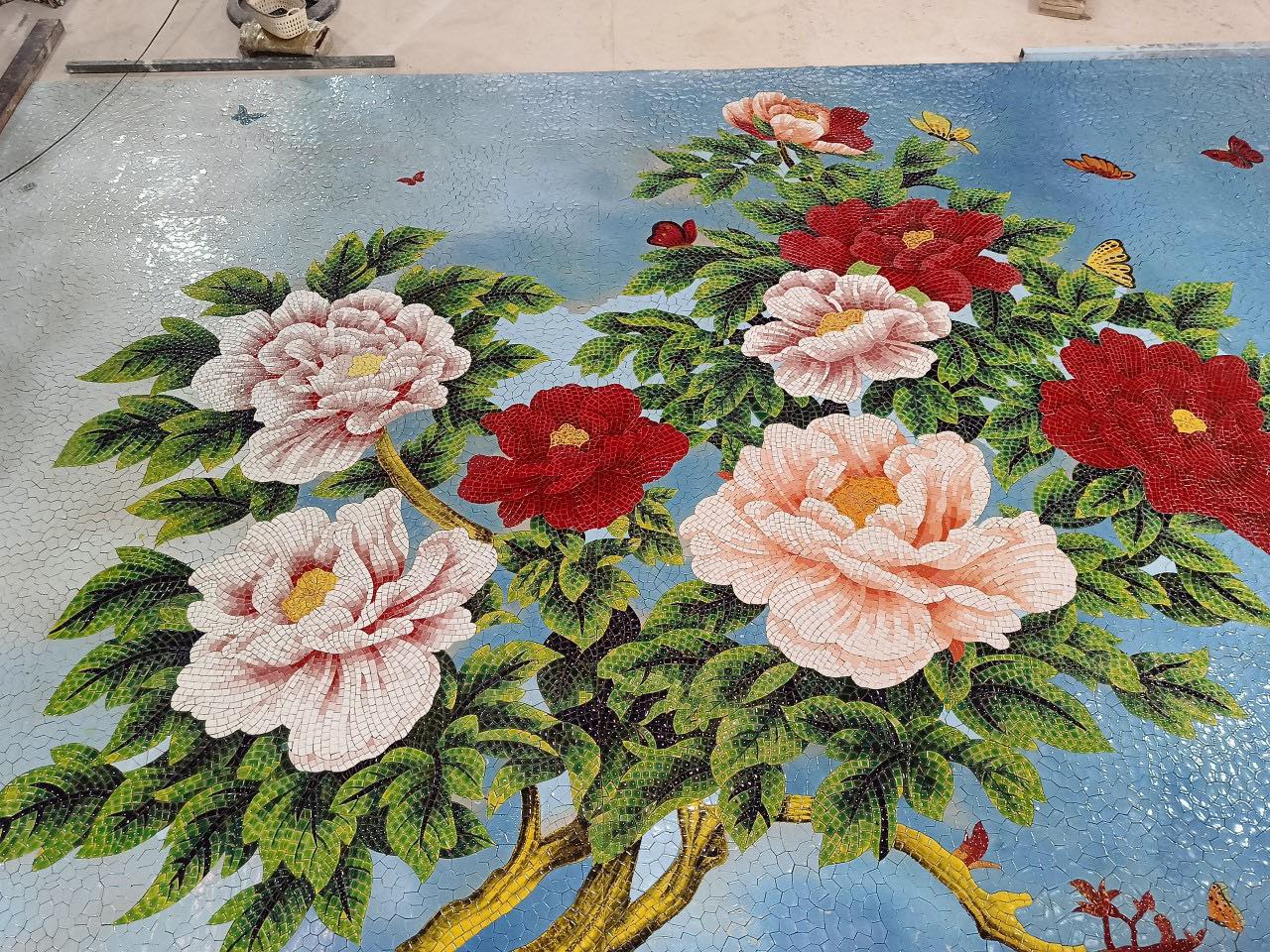 TRANH MOSAIC HOA MẪU ĐƠN