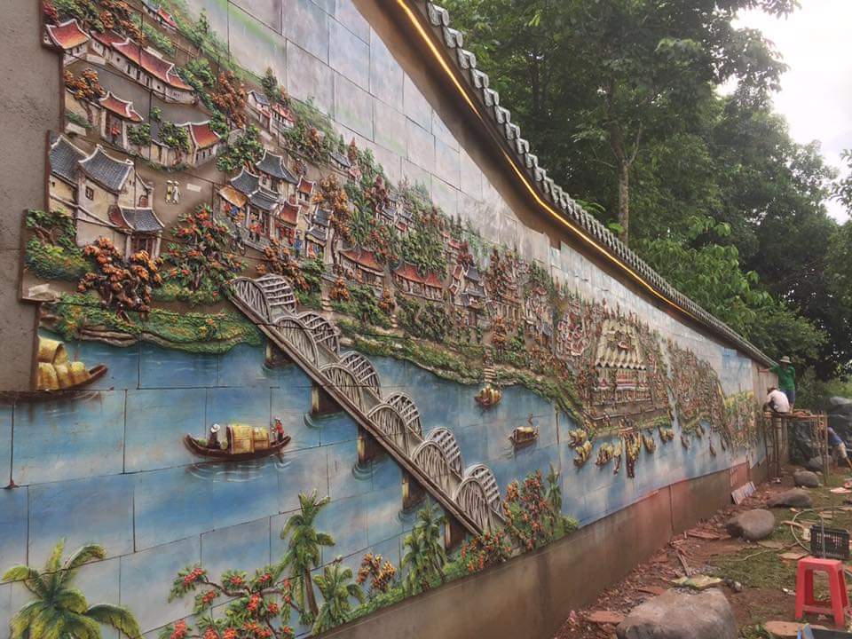 TRANH GỐM ĐẮP NỔI NON NƯỚC HỮU TÌNH