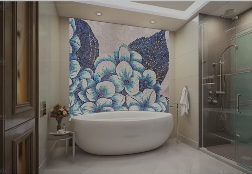TRANH MOSAIC HOA CẨM TÚ CẦU XANH
