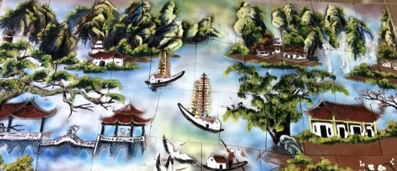 TRANH GỐM ĐẮP NỔI NON NƯỚC HỮU TÌNH
