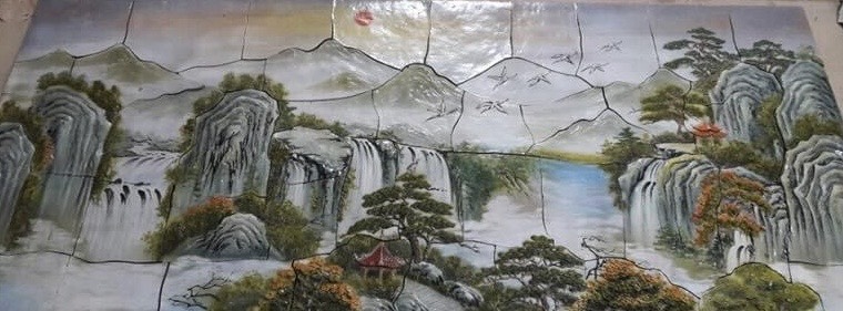 TRANH GỐM ĐẮP NỔI NON NƯỚC HỮU TÌNH