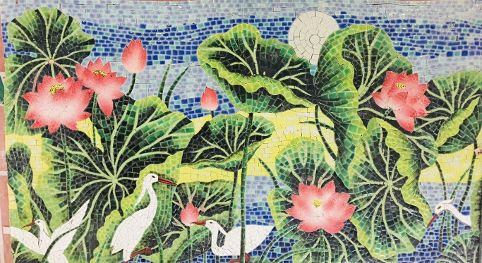 TRANH MOSAIC HOA SEN