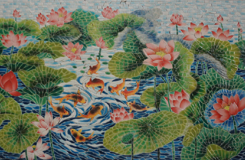 TRANH MOSAIC HOA SEN