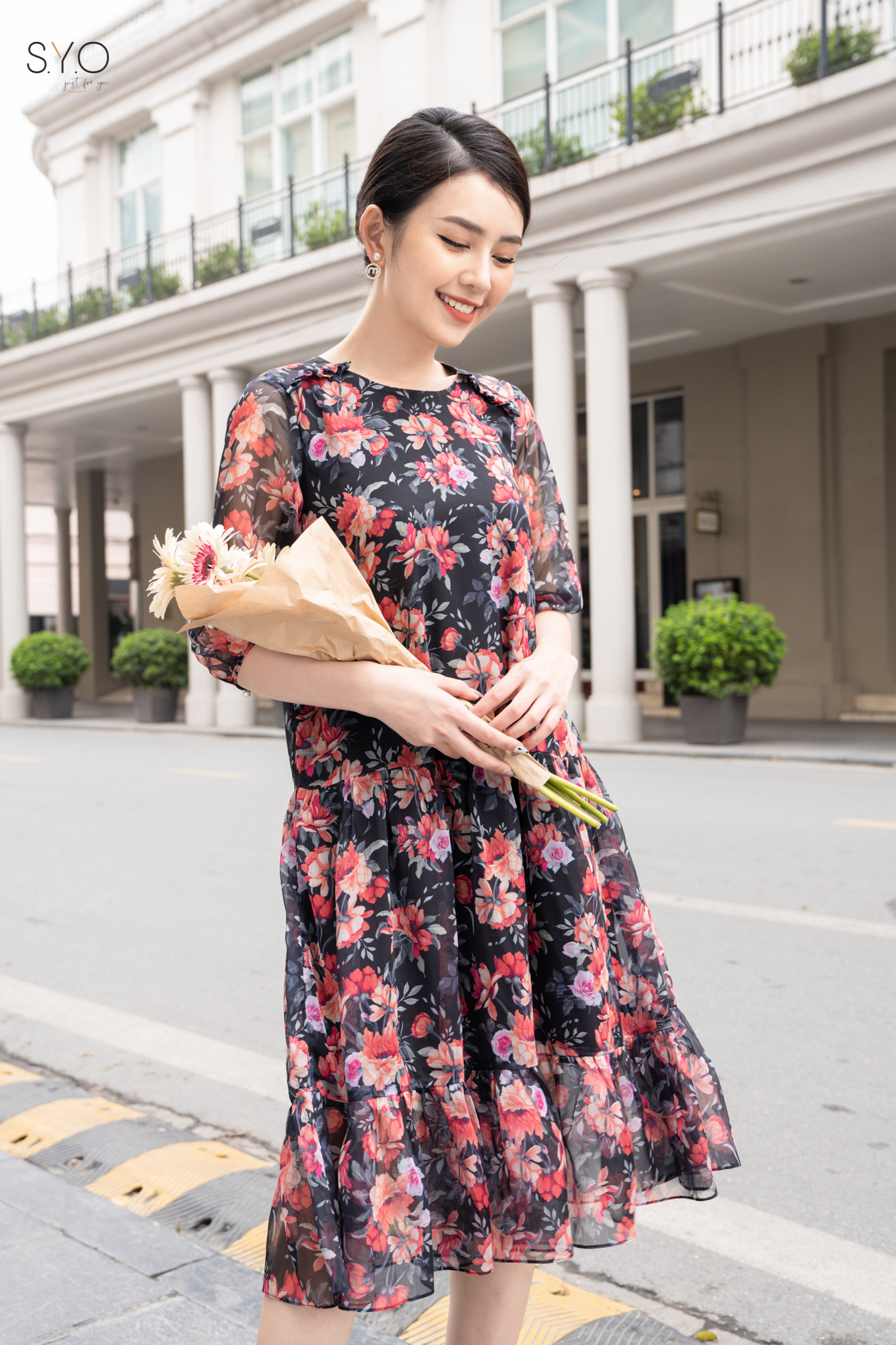 Váy voan tơ hoa nhí màu vàng | Shopee Việt Nam
