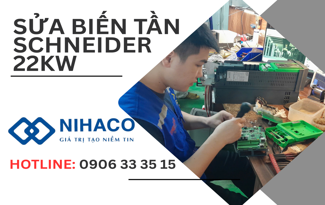 Sửa biến tần Schneider 22kw lỗi bo điều khiển tại Hải Phòng