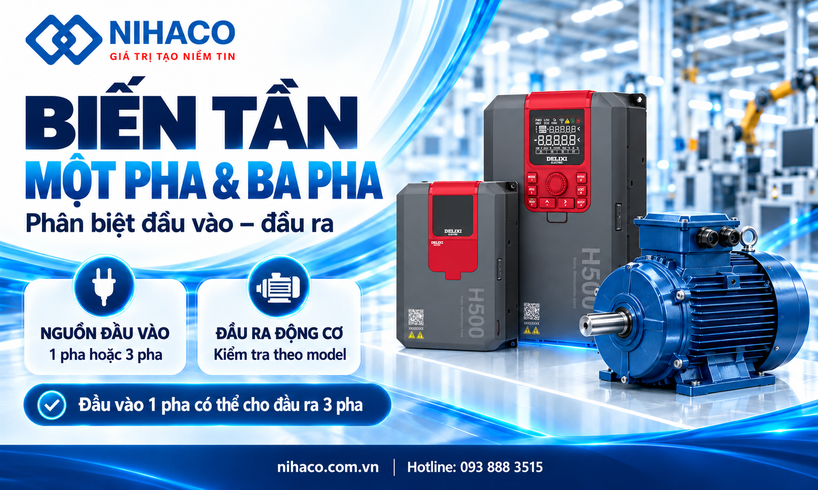 Biến tần một pha và ba pha là gì? Phân biệt đầu vào và đầu ra