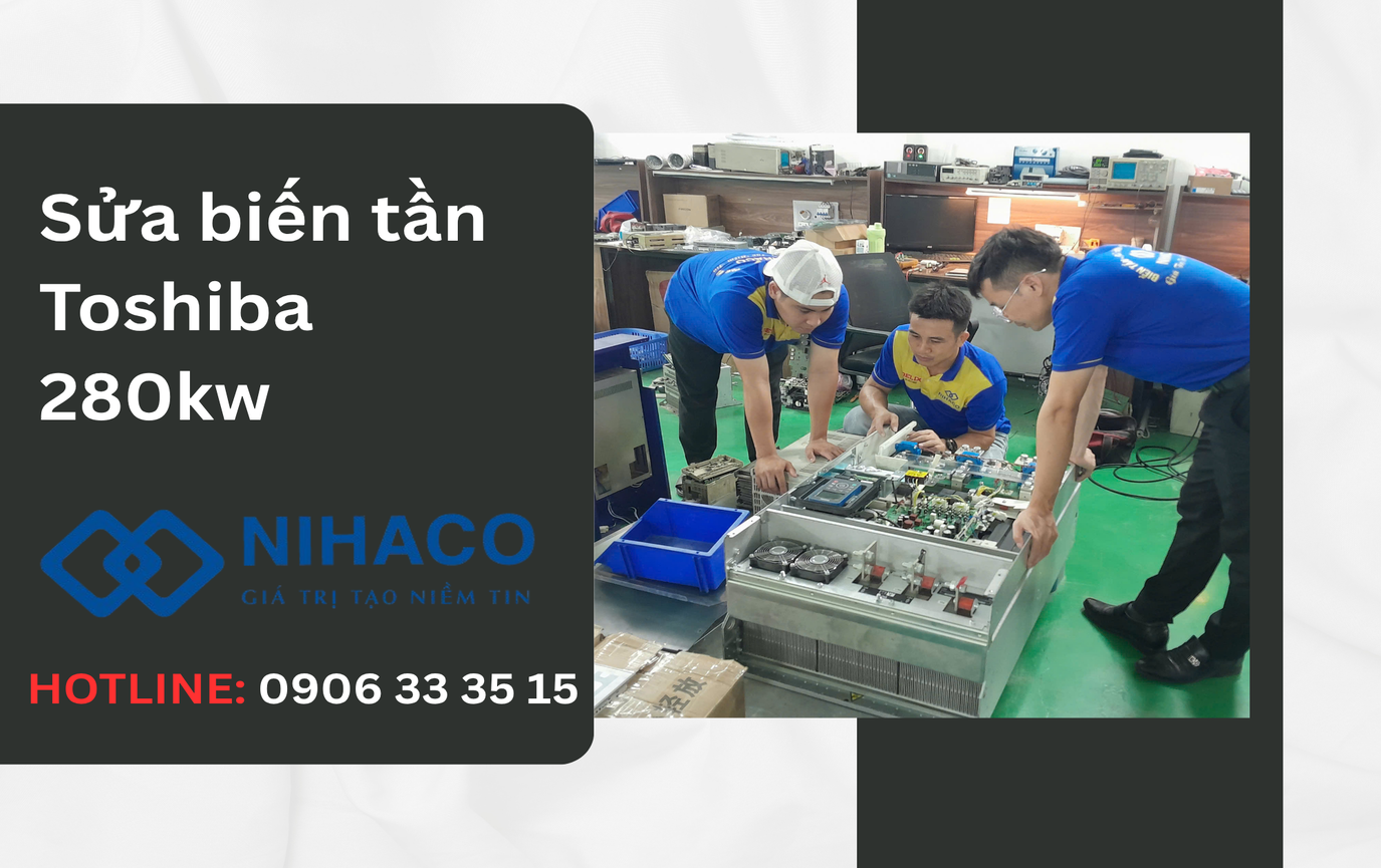 Sửa biến tần Toshiba VFAS3-4220KPC lỗi công suất pha W tại Hà Nội