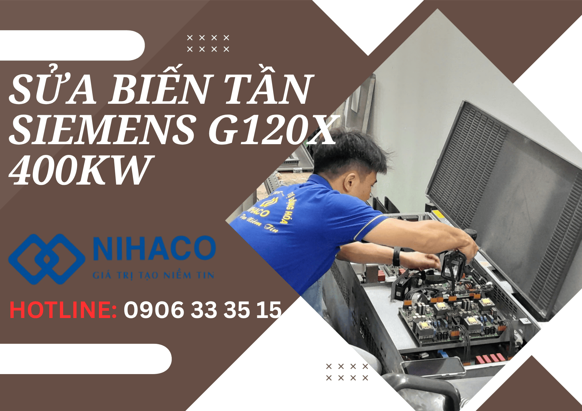Sửa biến tần Siemens G120X 400kW hỏng bo nguồn tại Hải Phòng