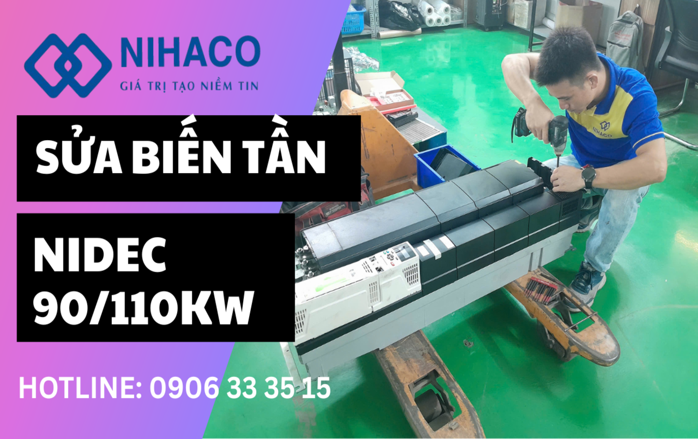 Sửa biến tần Nidec 90/110KW lỗi chết công suất tại Hải Phòng