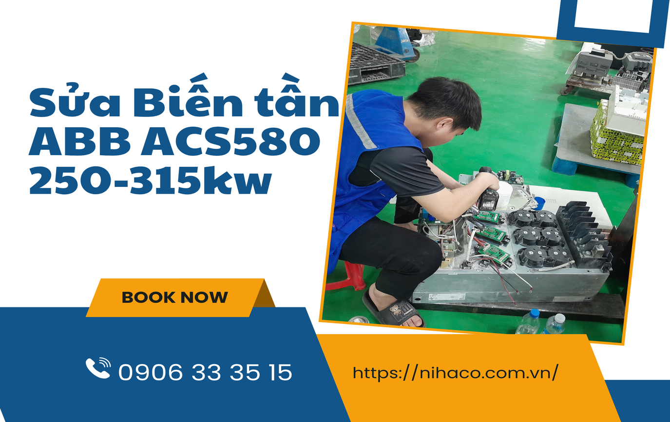 Sửa biến tần ABB ACS580-01-430A-4 250kW–315kW lỗi chết công suất tại Hải Phòng