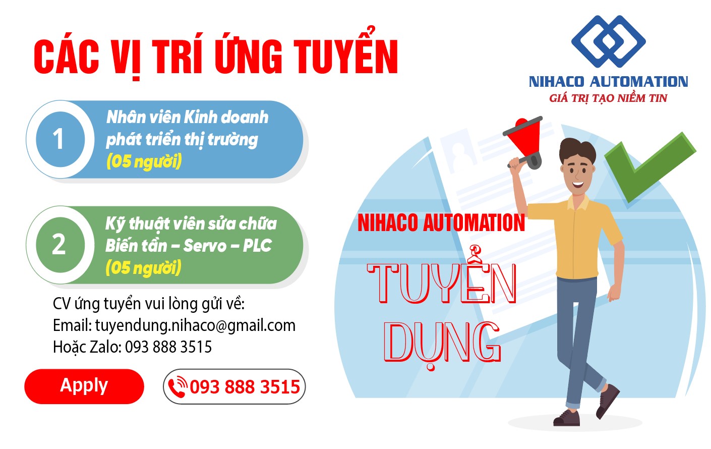 Tuyển Dụng Nhân Sự 2026 - Việc làm ngành Điện - Tự động hóa