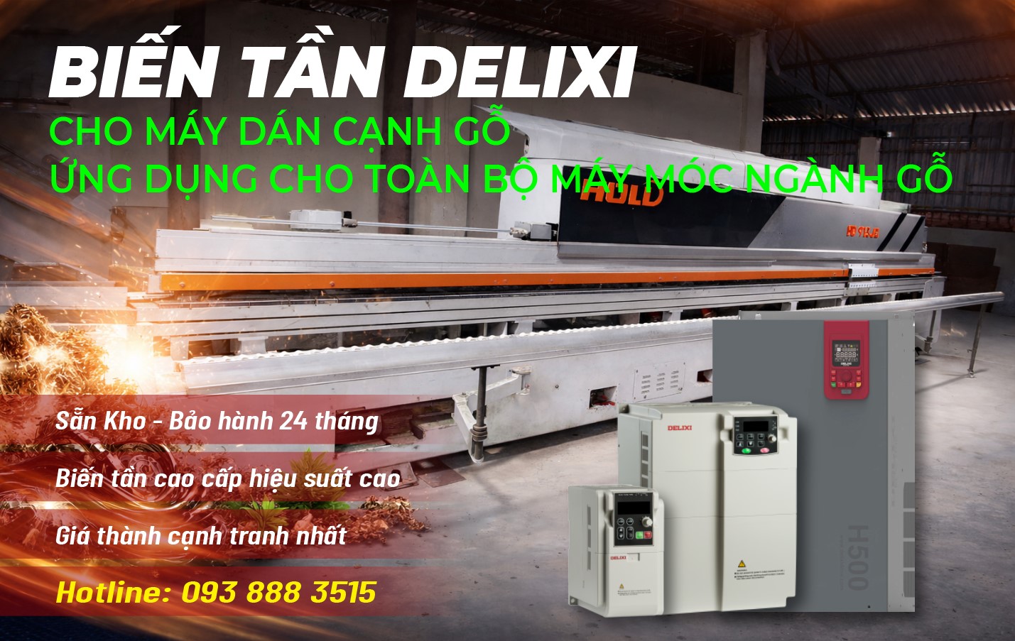 Cung cấp, lắp đặt biến tần cho máy dán cạnh gỗ - Nội thất Ninh Bình