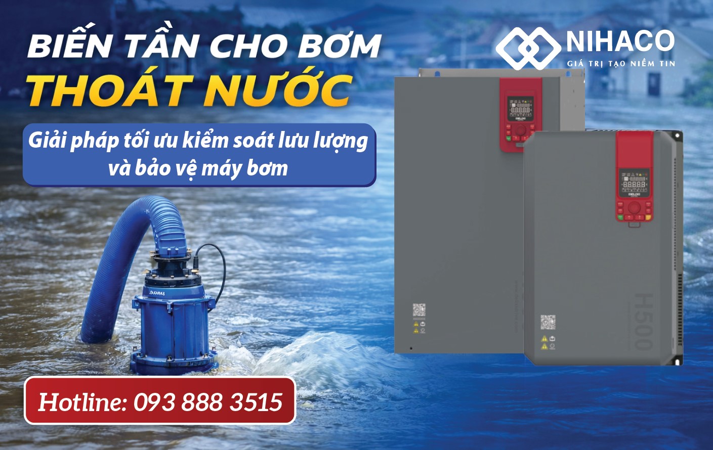 Cung cấp & lắp đặt biến tần bơm thoát nước tại Hải Phòng