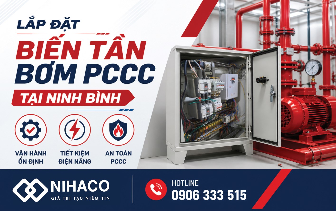 CUNG CẤP - LẮP ĐẶT BIẾN TẦN ĐIỀU KHIỂN BƠM PHÒNG CHÁY TẠI NINH BÌNH