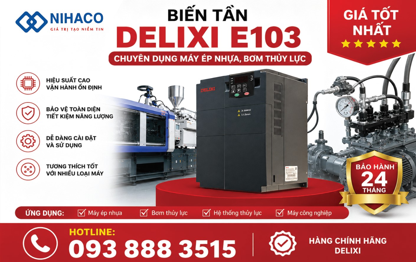 Giải Pháp Biến Tần Delixi E103 Điều Khiển Servo Thủy Lực Máy Ép Gạch Không Nung - Ổn định, tiết kiệm điện