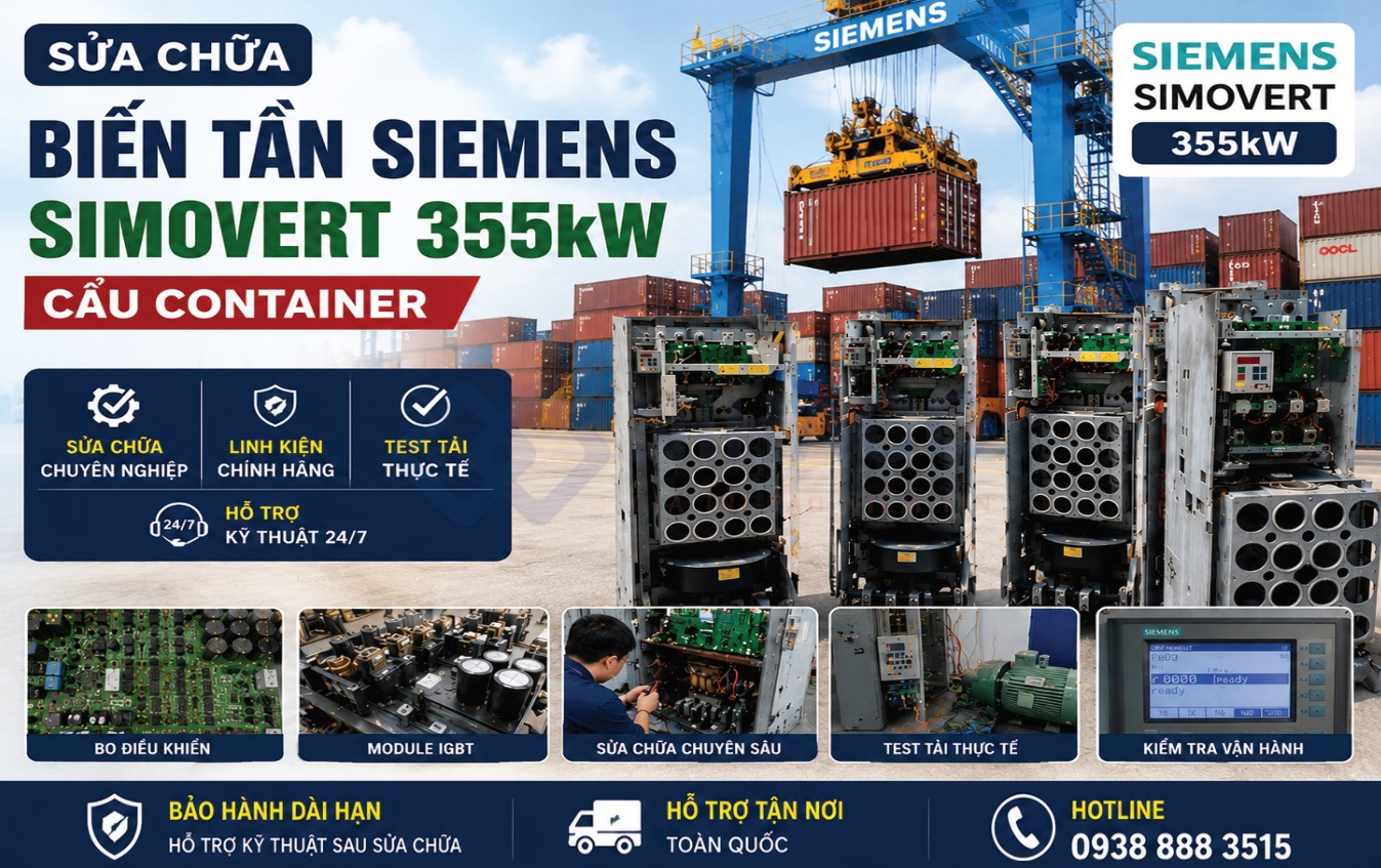 Sửa Chữa Biến Tần Siemens Simovert 355kW - Cẩu Container tại Hải Phòng