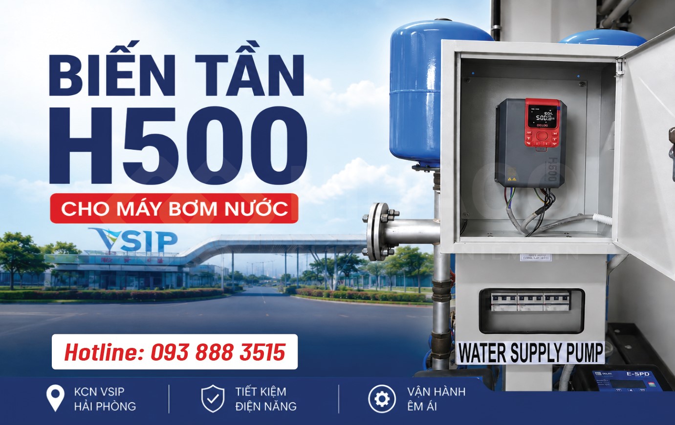 Lắp Đặt Biến Tần Delixi H500 Cho Máy Bơm Nước Tại KCN VSIP Hải Phòng