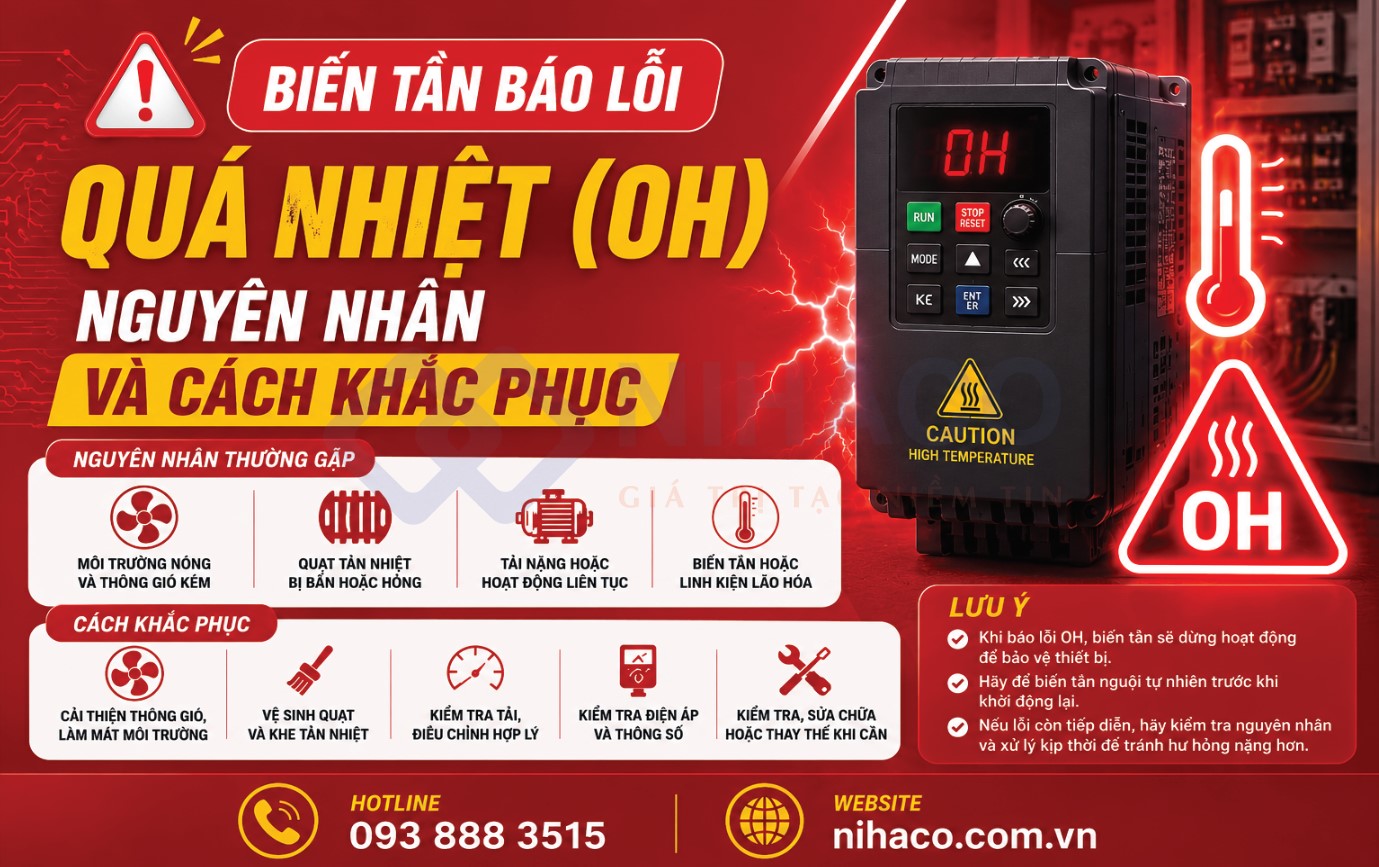 Biến Tần Báo Lỗi Quá Nhiệt (OH) Vào Mùa Hè