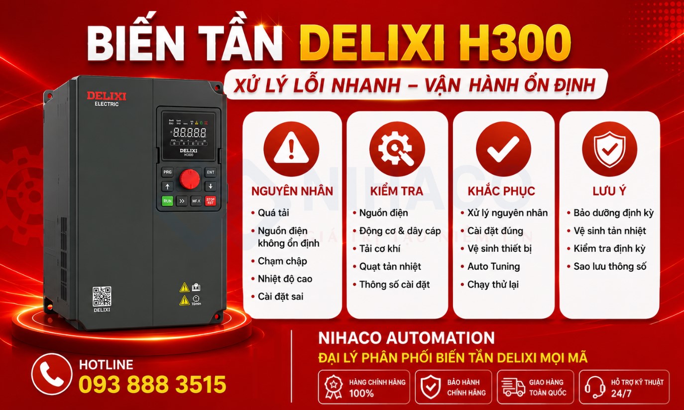 Bảng mã lỗi biến tần Delixi H300 - Nguyên nhân & Cách xử lý