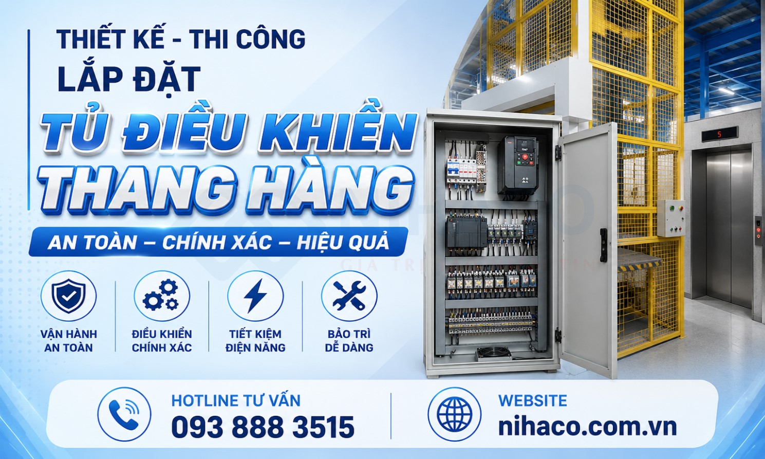 THIẾT KẾ THI CÔNG LẮP ĐẶT TỦ ĐIỀU KHIỂN THANG HÀNG