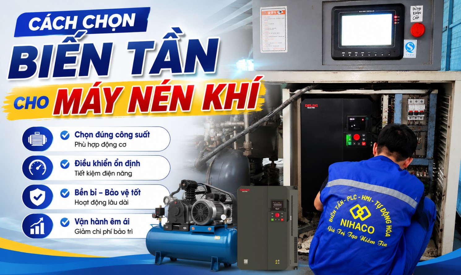 Cách Chọn Biến Tần Cho Máy Nén Khí – Kinh Nghiệm Thực Tế