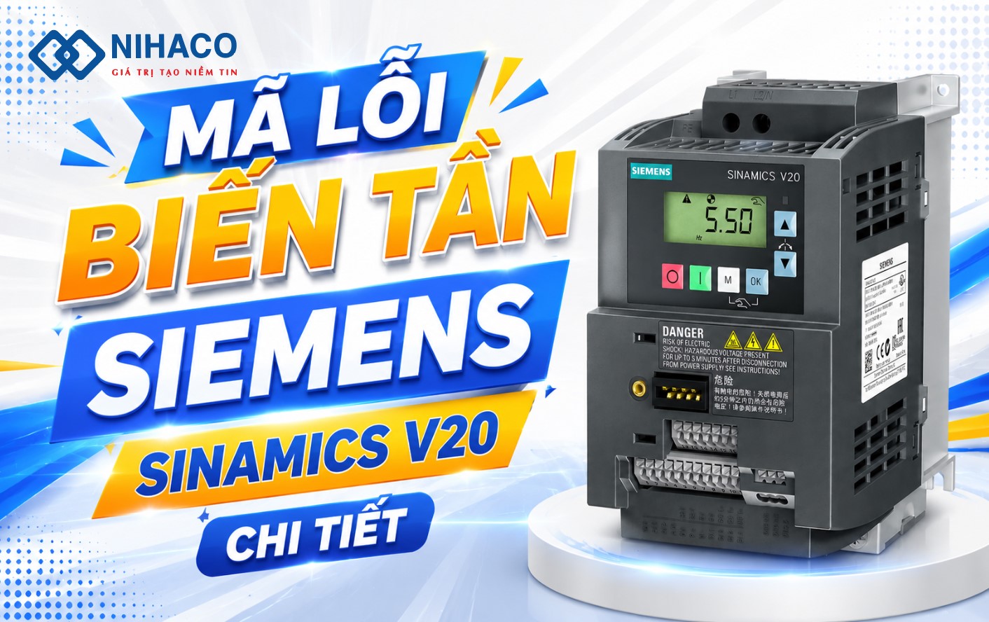 Mã lỗi biến tần Siemens SINAMICS V20 chi tiết