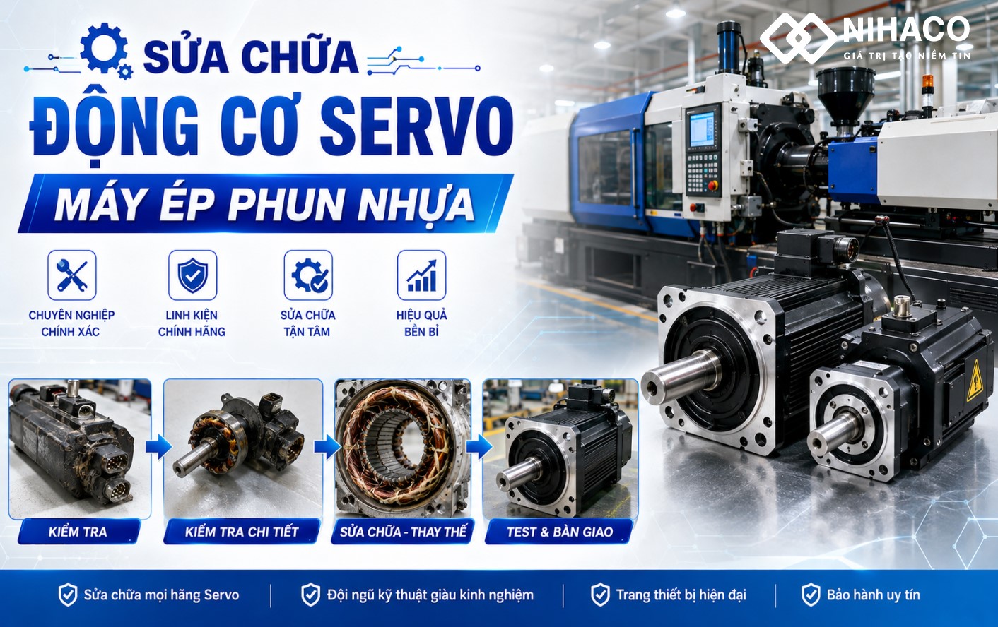 Sửa chữa động cơ Servo máy ép phun nhựa