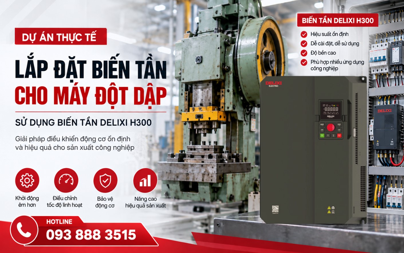LẮP ĐẶT BIẾN TẦN CHO MÁY ĐỘT DẬP – DỰ ÁN THỰC TẾ