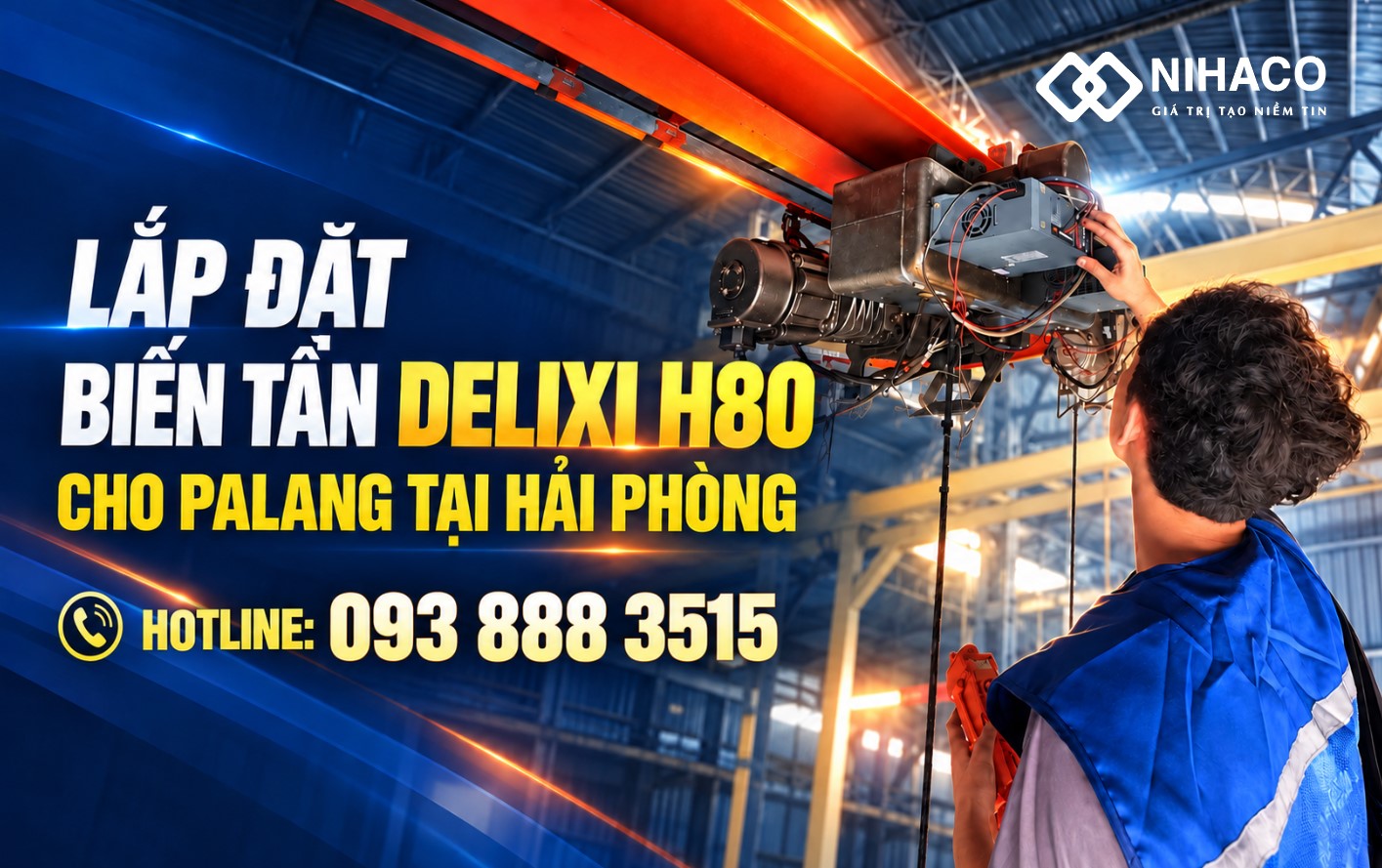 Lắp đặt biến tần Delixi H80 cho palang tại Hải Phòng