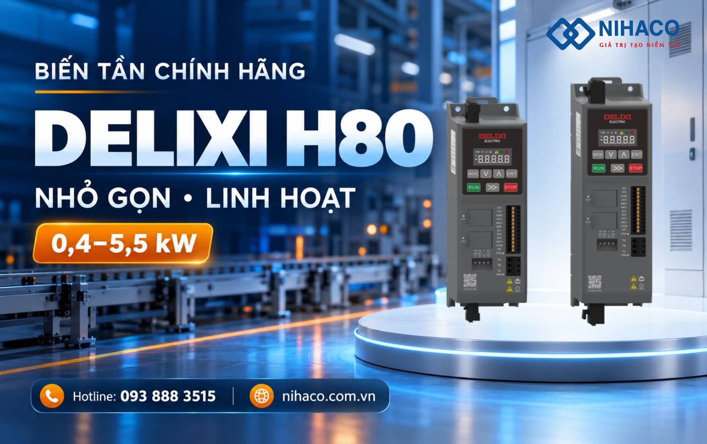 Biến tần Delixi H80 chính hãng – Nhỏ gọn, linh hoạt, giá tốt