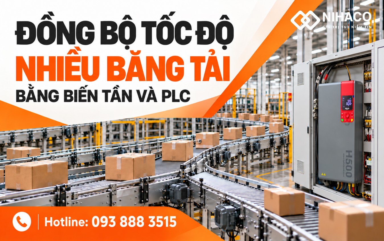 Giải pháp đồng bộ tốc độ băng tải bằng biến tần và PLC