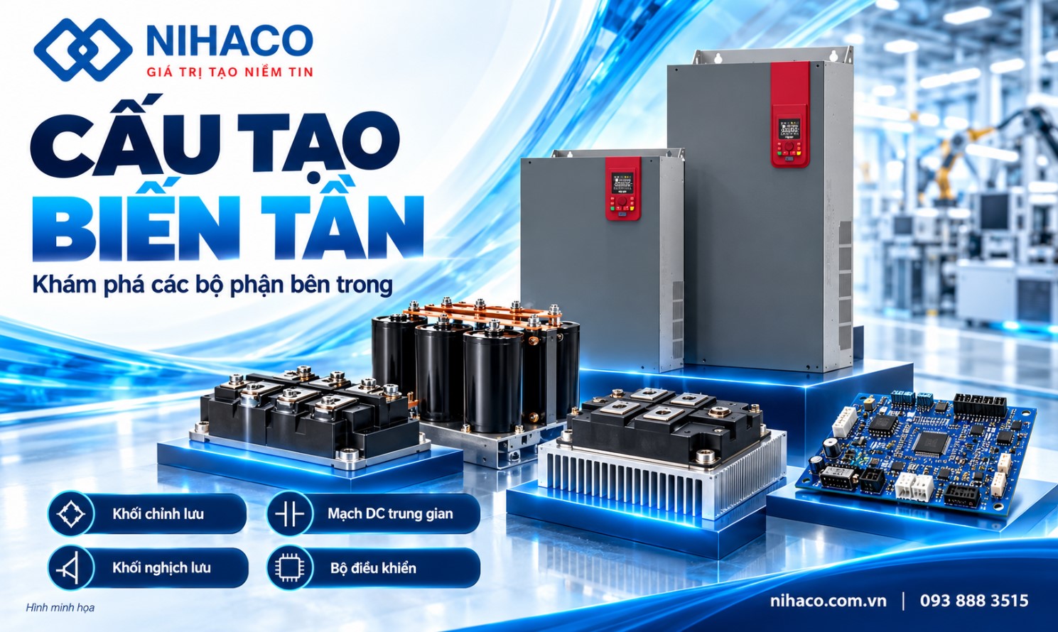 Biến tần gồm những bộ phận nào? Cấu tạo và chức năng