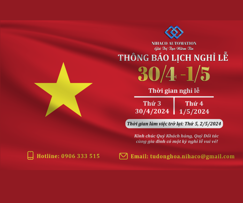 𝐍𝐈𝐇𝐀𝐂𝐎 𝐀𝐔𝐓𝐎𝐌𝐀𝐓𝐈𝐎𝐍 THÔNG BÁO LỊCH NGHỈ  30.4 - 1.5