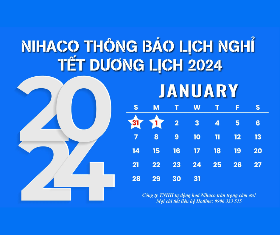 THÔNG BÁO LỊCH NGHỈ TẾT DƯƠNG LỊCH 2024