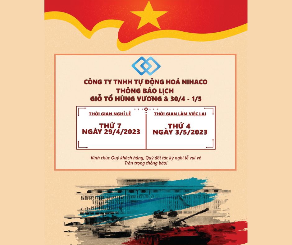 THÔNG BÁO LỊCH NGHỈ LỄ GIỖ TỔ HÙNG VƯƠNG & 30/4 - 1/5