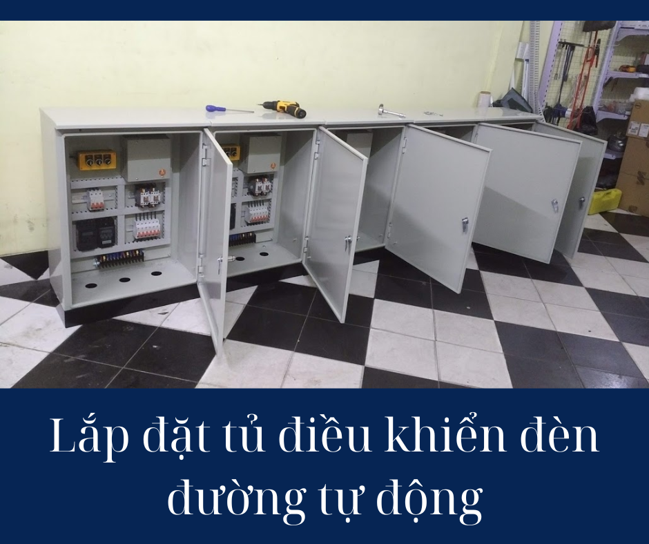 Lắp đặt tủ điều khiển đèn đường tự động