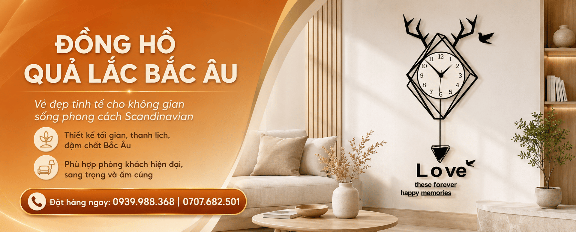 Đồng hồ quả lắc Bắc Âu