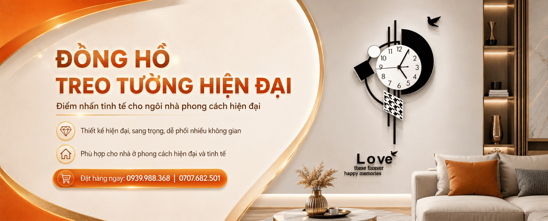 Đồng hồ treo tường hiện đại