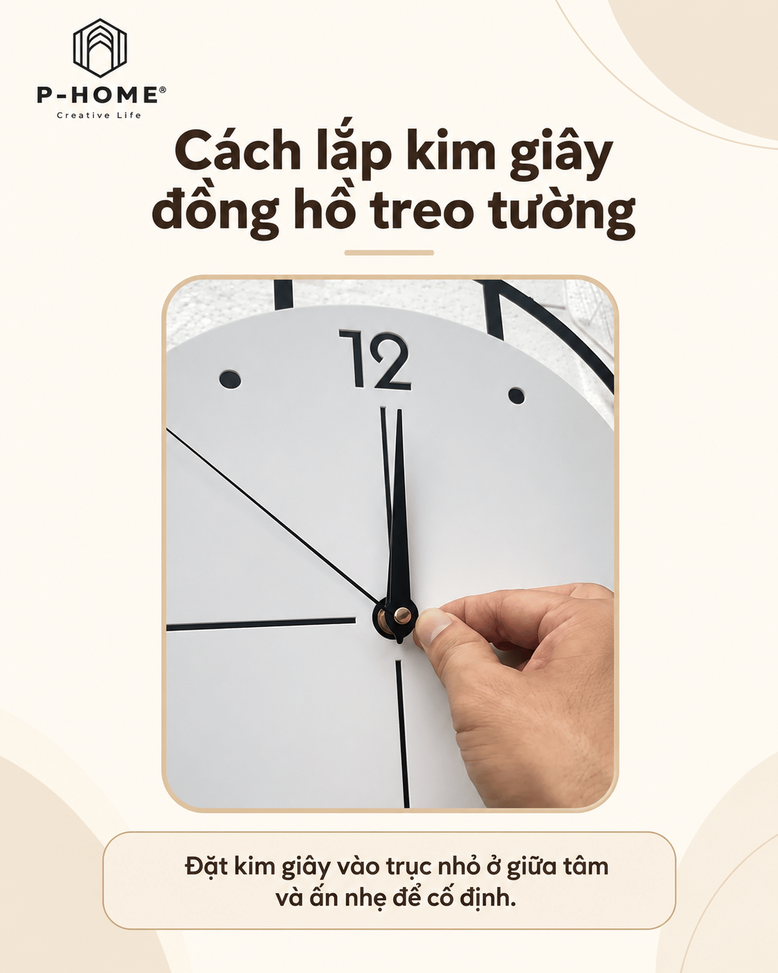 Cách lắp kim giây đồng hồ treo tường
