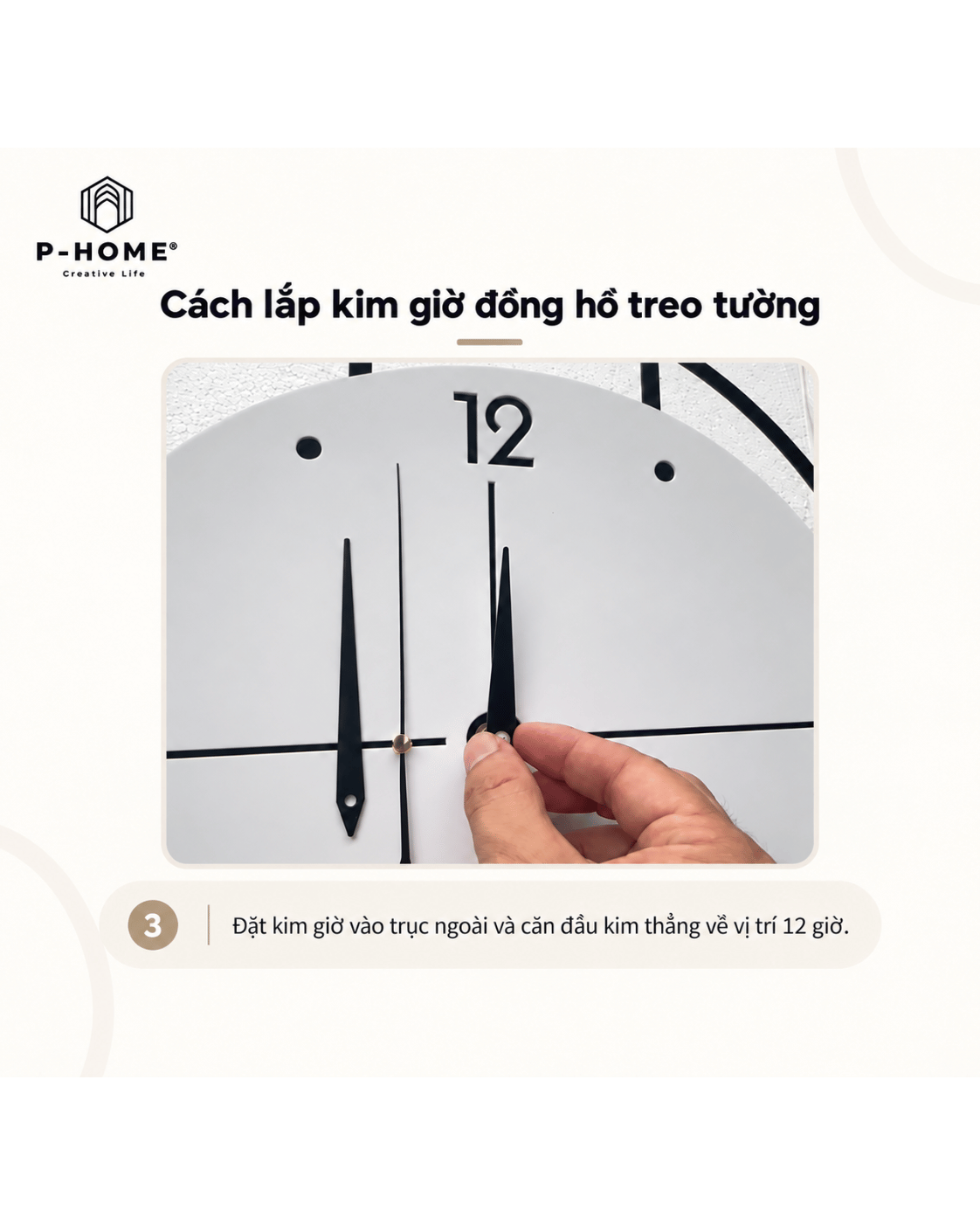 Cách lắp kim giờ đồng hồ treo tường