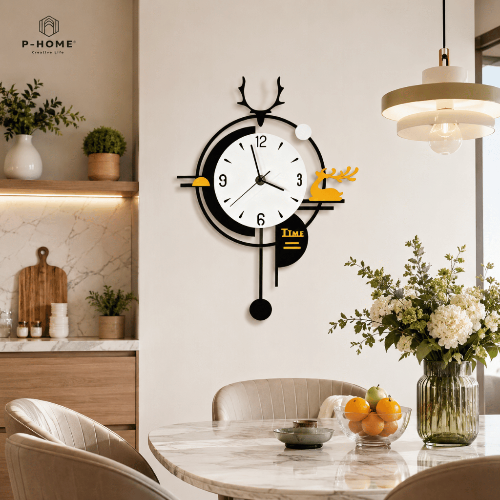 Đồng hồ quả lắc treo tường CL054 quà tặng tân gia cao cấp