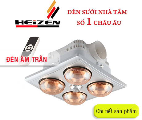 ĐÈN SƯỞI NHÀ TẮM HEIZEN 4 BÓNG ÂM TRẦN CÓ ĐIỀU KHIỂN TỪ XA Điện ...