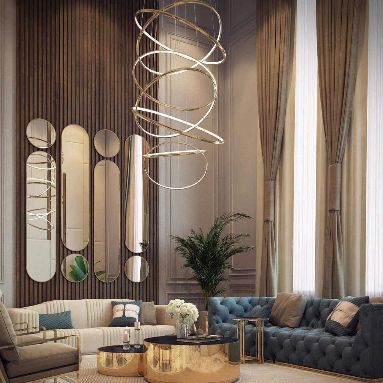 5 mẫu đèn phòng khách hiện đại đẹp nhất năm 2021