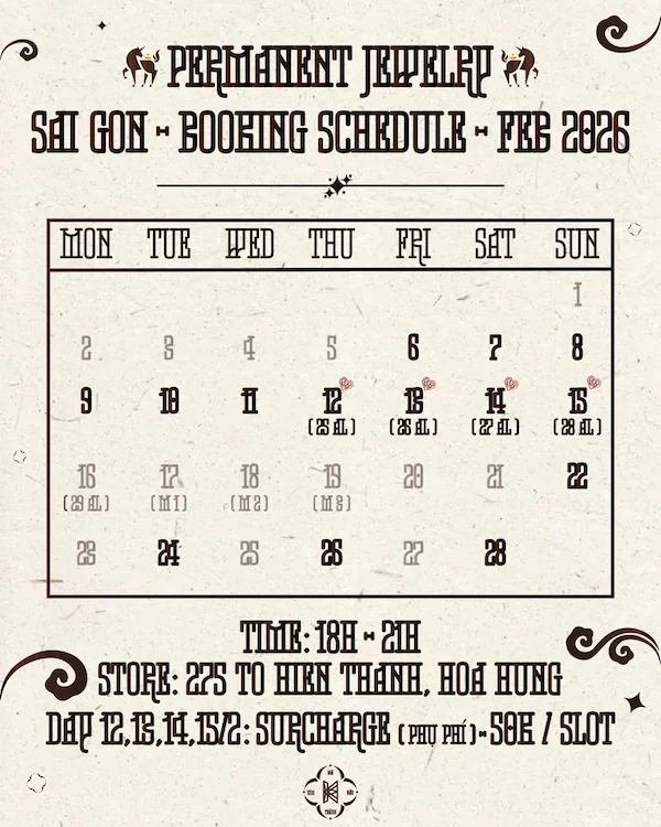 lịch Permanent tháng 2/26