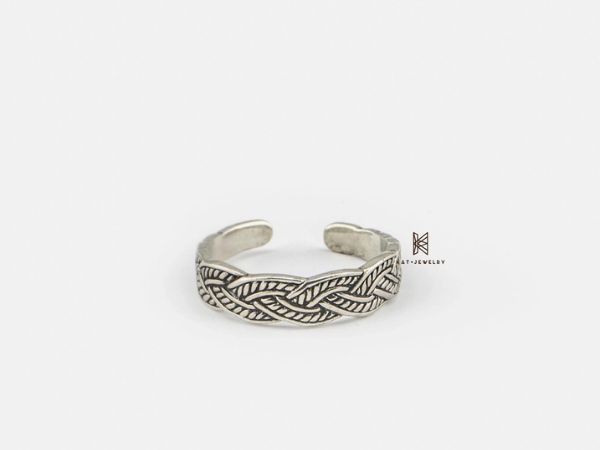 Mẫu nhẫn TR SIMPLE TWIST OXIDIZE bản to