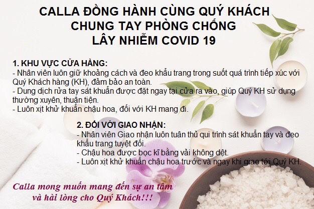 Calla Đồng Hành Cùng Quý Khách Chung Tay Phòng Chống Lây Nhiễm Covid-19